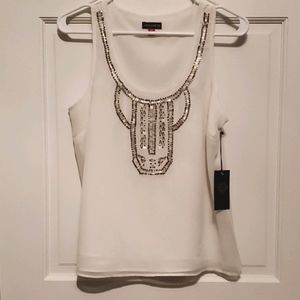 Petite Small Vince Comuto beaded tank